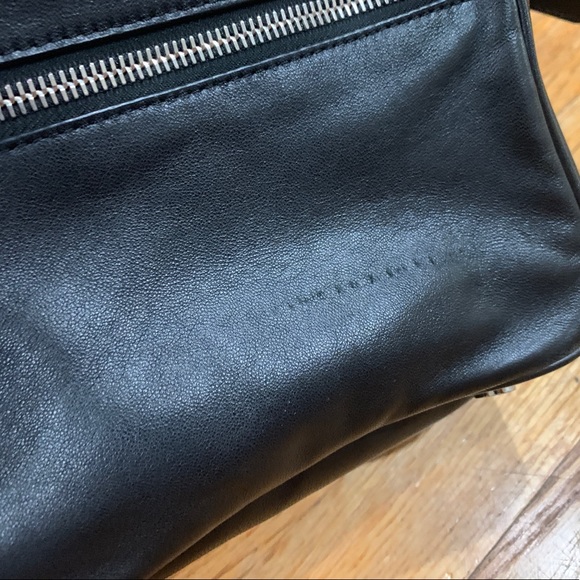 ALEXANDER WANG BLACK CROSSBODY LEATHER BAG WITH SILVER CHAIN AND DETAILS - Picture 5 of 9